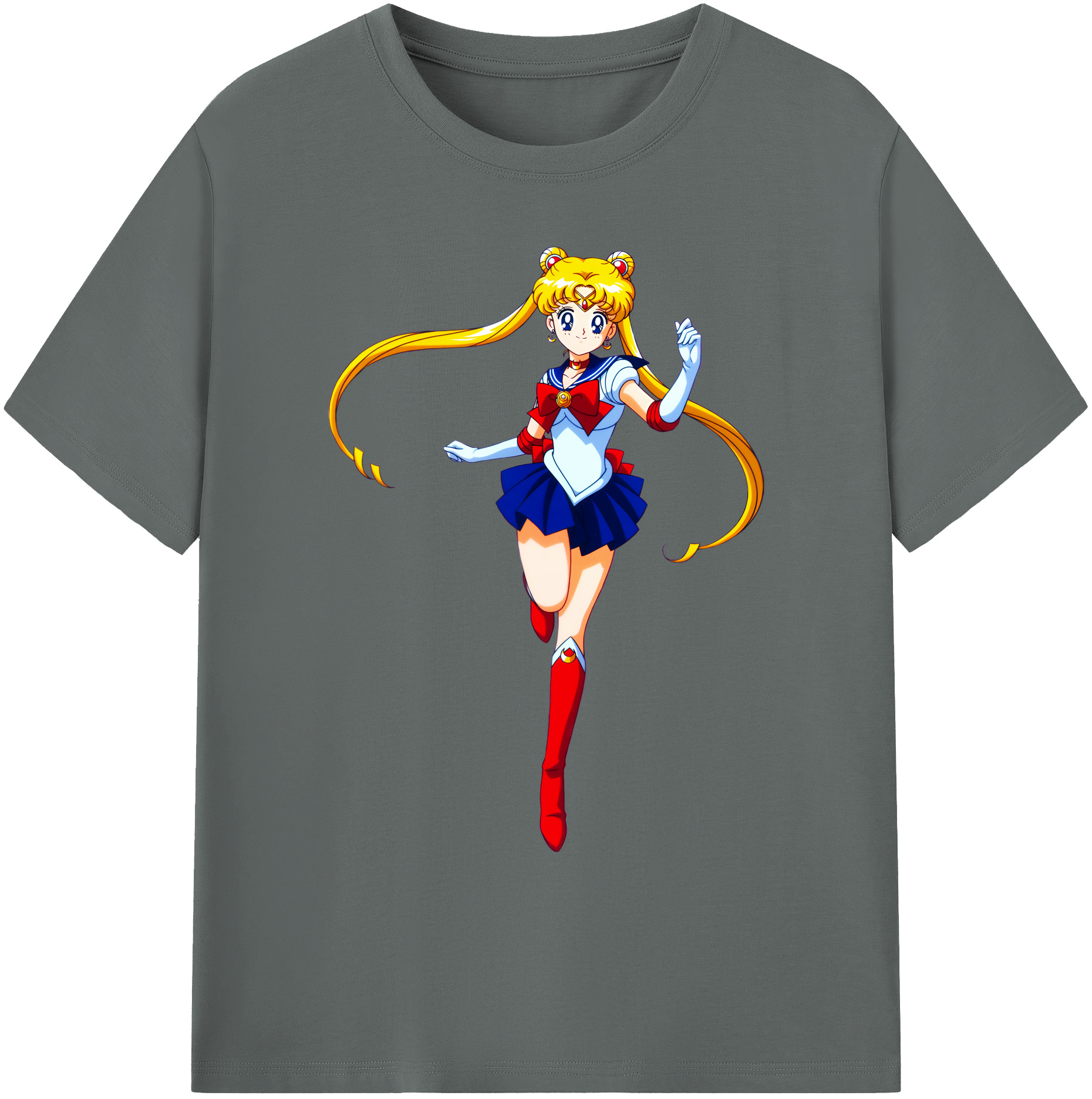 （画像用） 美少女戦士セーラームーン 月野 うさぎ つきの うさぎ Sailor Moon Tsukino Usagi 綿100％ メンズ半袖Tシャツ｜肌触りやわらか＆通気性